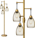 Dimmable Floor Lamp Industrial Antique Brass Tree Lamp - Stepless