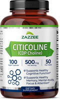Zazzee Citicoline 500 mg Per Serving - Cognitive Support