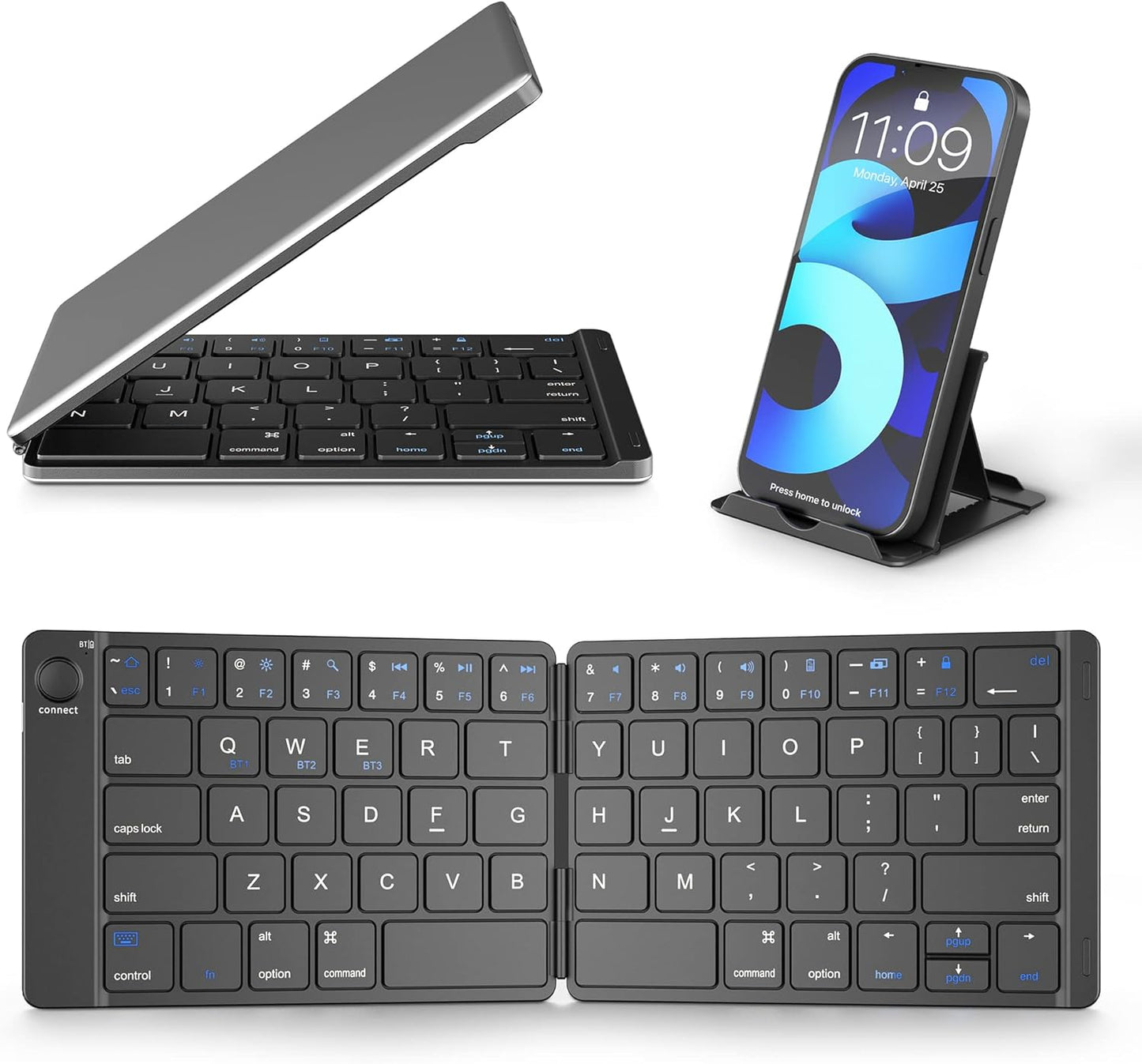 Samsers Bluetooth Keyboard: Sync Up to 3 Devices
