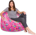 48in X-Large Bean Bag Chair Multi-Colored Hearts on Pink - Removable