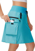 Women's 20in Hiking Cargo Skort with Zipper Pockets - Knee Length