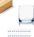 WGV Cylinder Vase Bulk 4in x 4in Clear Glass Vases - Pack of 12