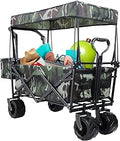 AthLike Foldable Utility Cart with Canopy and Pockets - Heavy Duty
