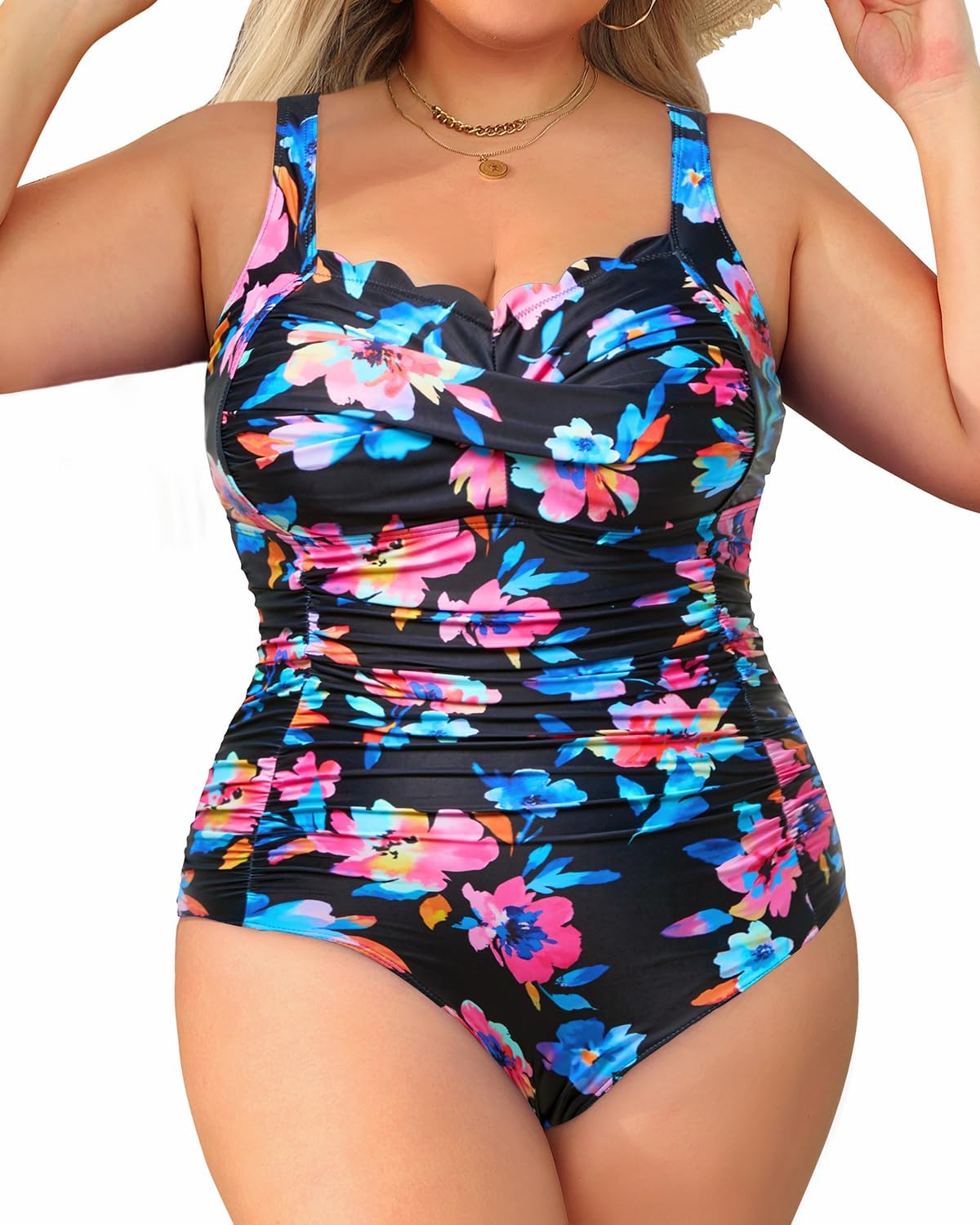 Aqua Eve Plus Size One Piece Swimsuit for Tummy Control