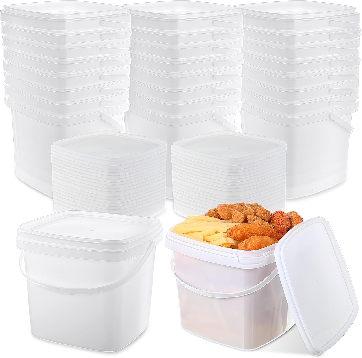 Mifoci 24 Pcs 5 Qt Plastic Food Containers for Versatile Storage