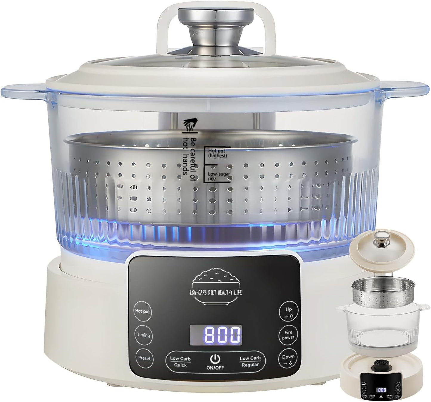 Low Carb Rice Cooker with Reservable Timable Features for Health