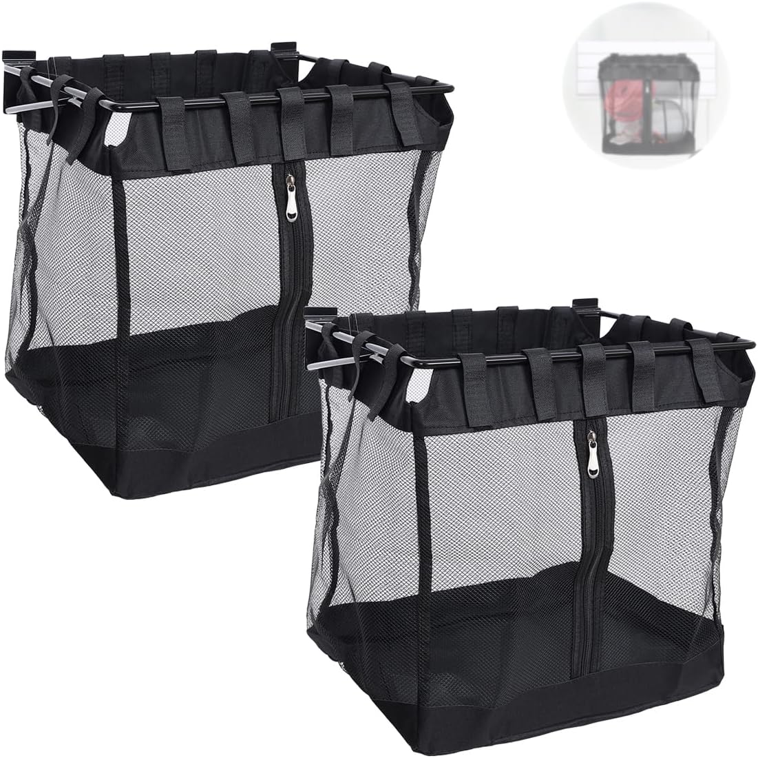 Large Slatwall Baskets with Zipper for Organized Storage Solutions