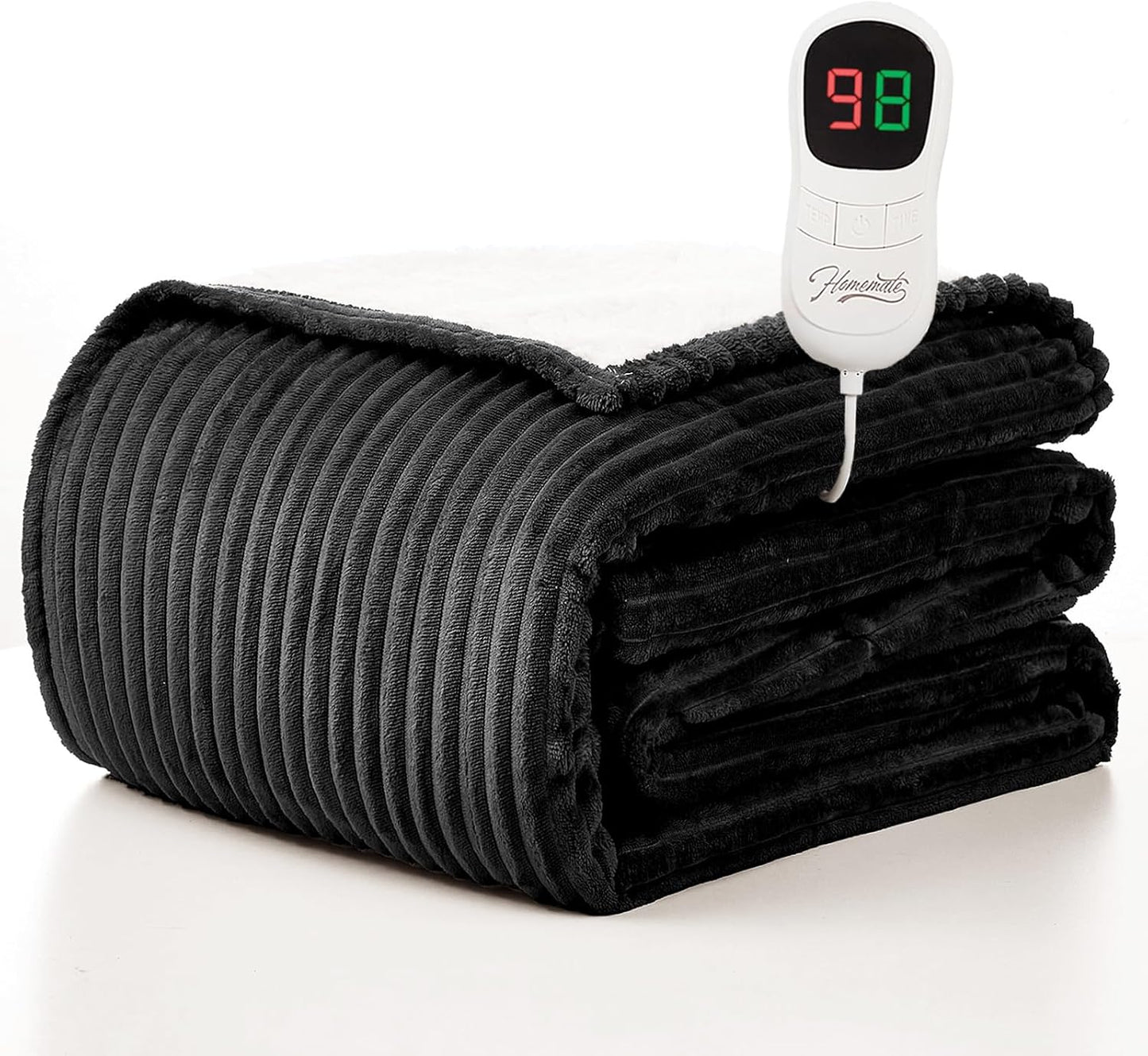 Homemate Heated Blanket Electric Throw - Soft Flannel Sherpa