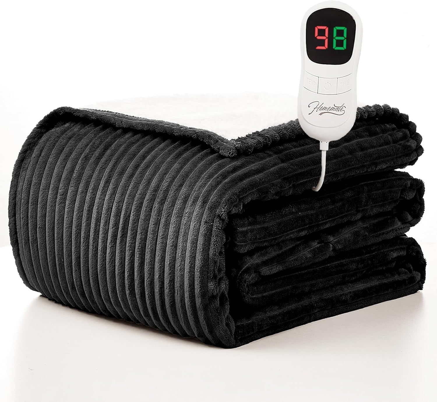 Homemate Heated Blanket Electric Throw - Soft Flannel Sherpa