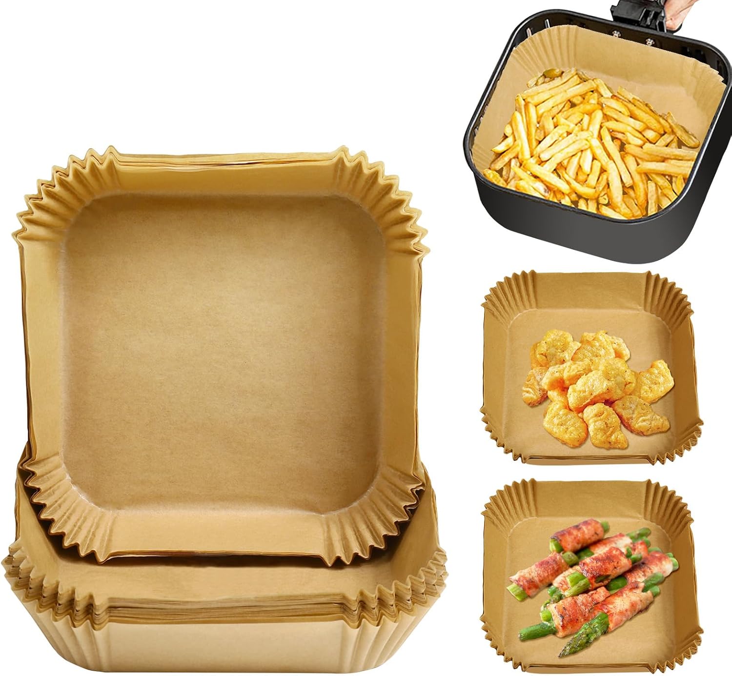 Non-Stick Air Fryer Liners: 100pcs Easy Baking! 