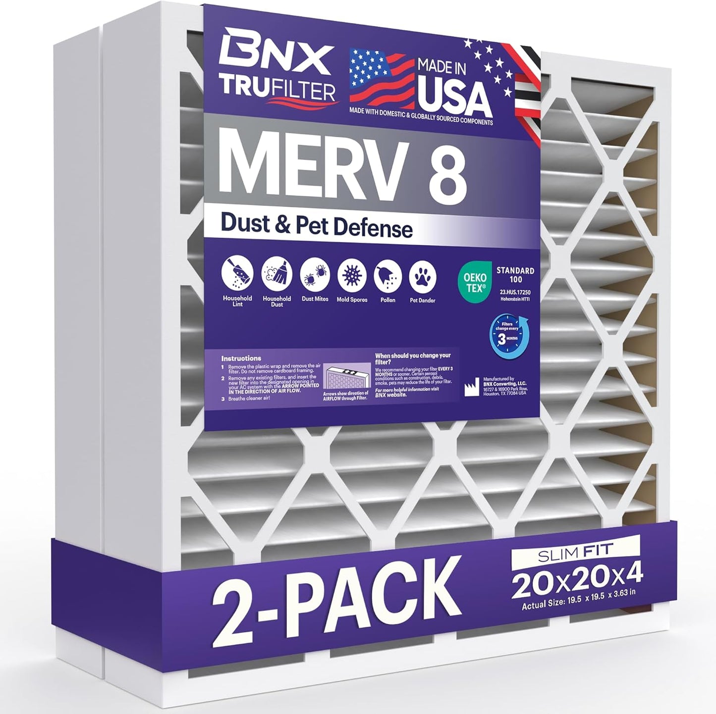 BNX TruFilter 20x20x4 MERV 8 Air Filter 2-Pack Review