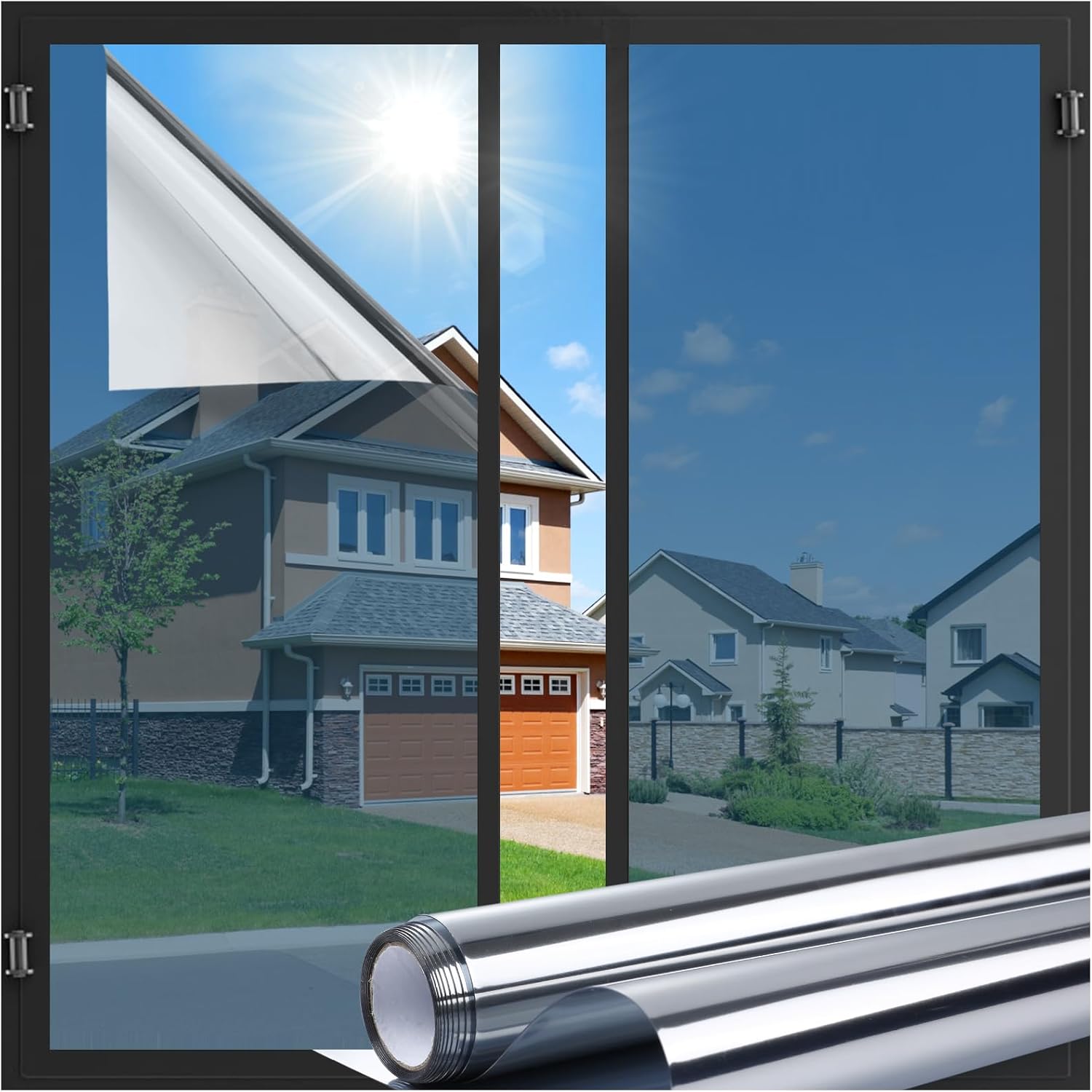 LUTE One Way Window Privacy Film for Home Sun Blocking UV Heat