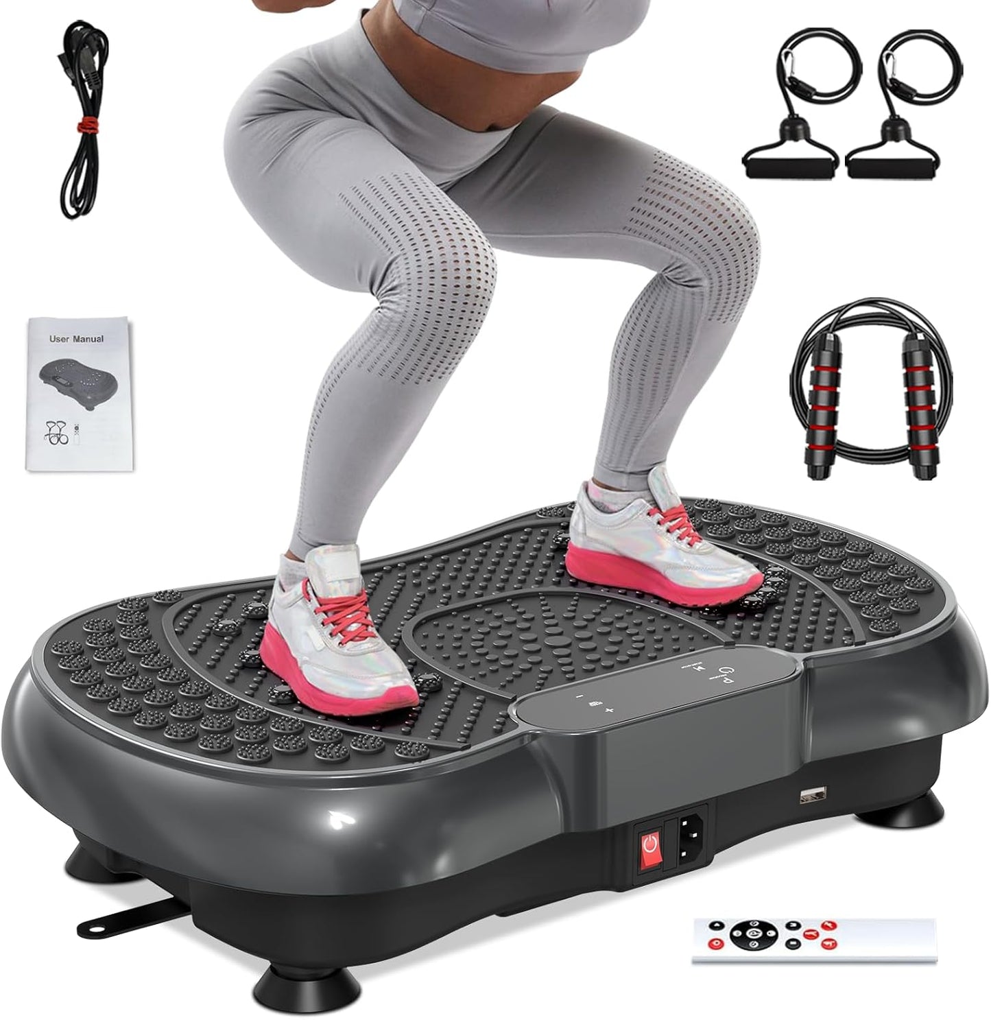 Vibration Plate Exercise Machine for Weight Loss with Bands