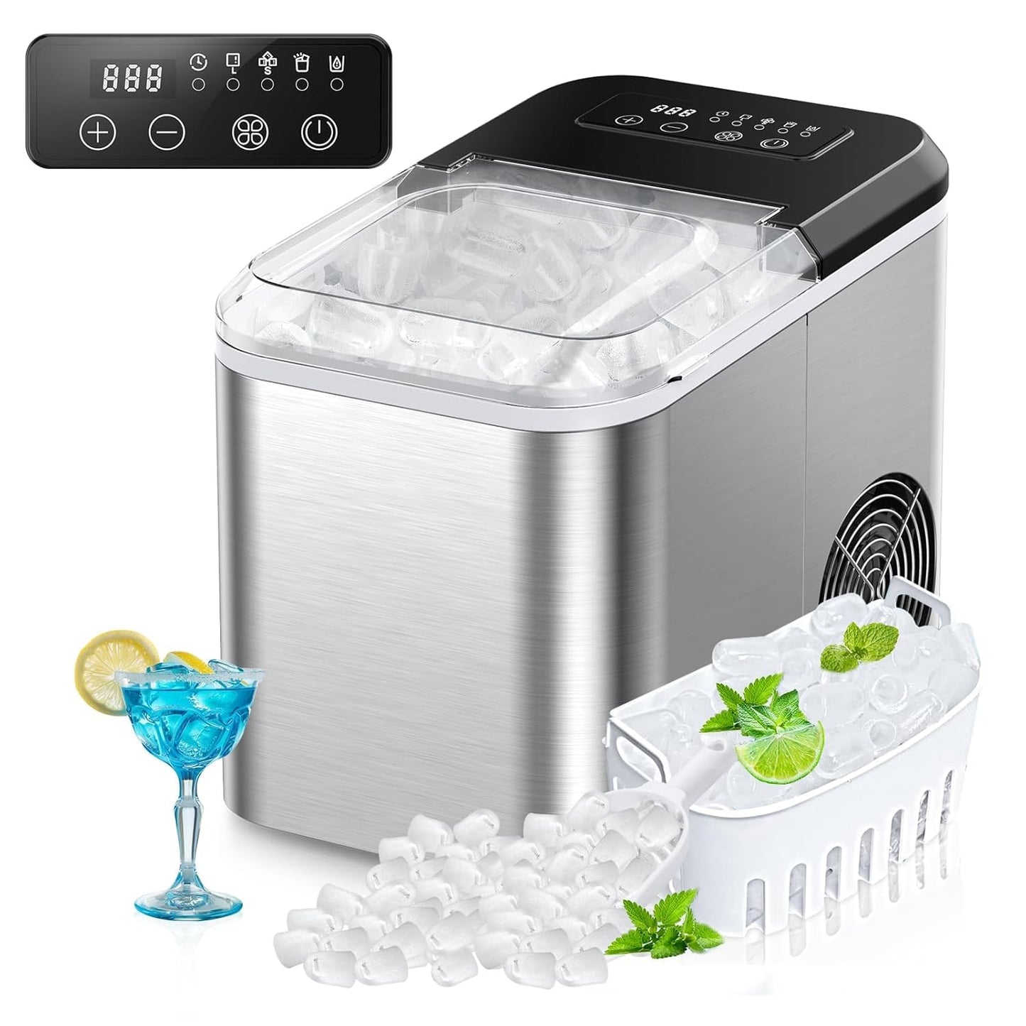 Catlyn Ice Maker Countertop for Quick Ice Cubes and Self-Cleaning