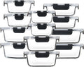 12 Pack Glass Meal Prep Containers with Airtight Lids - Meal Prep
