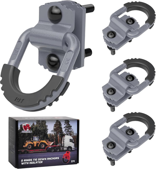 D-Ring Tie Down Anchors with Rubber Isolators for Heavy Duty Use