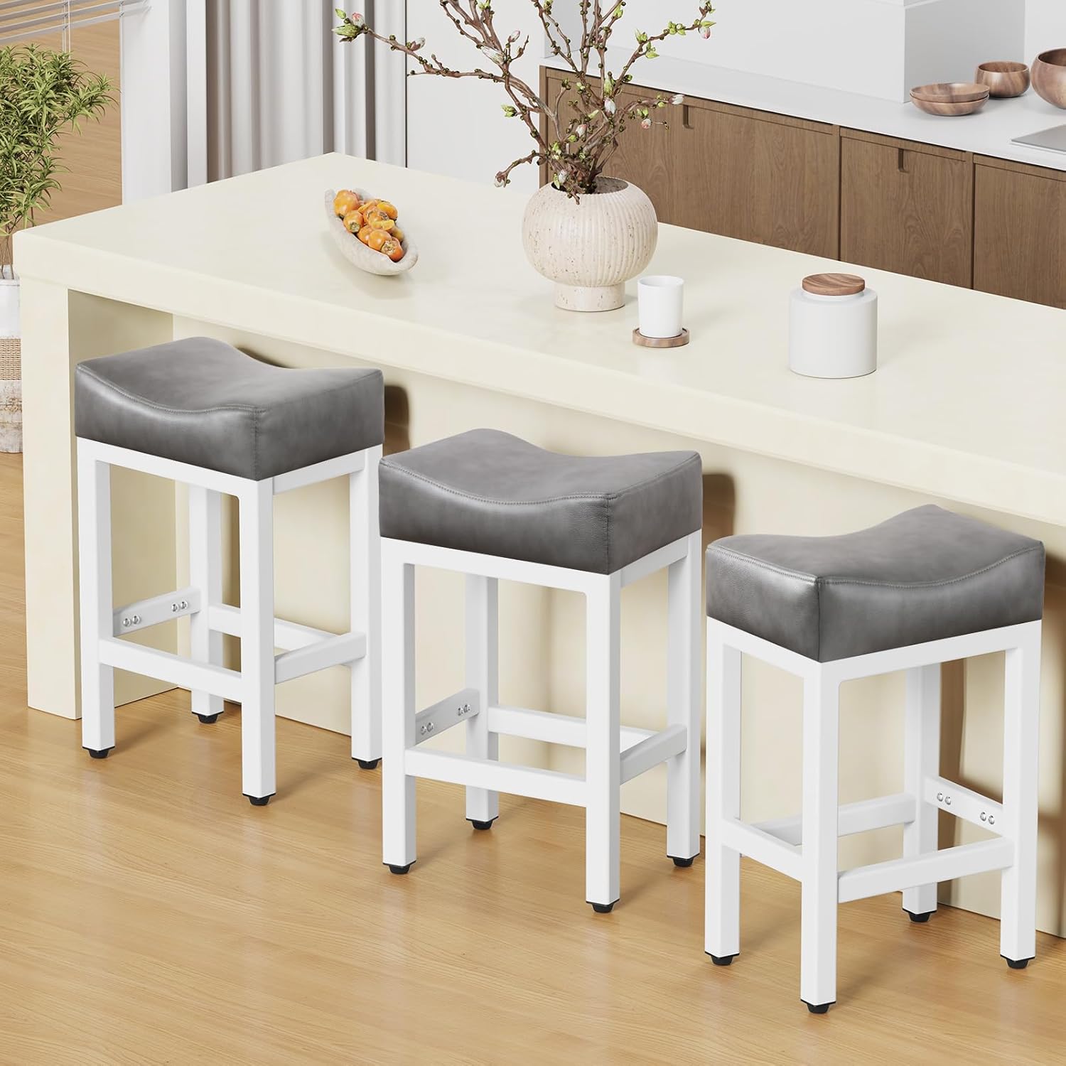 Counter Height Bar Stools Set of 3 for Kitchen Island Use