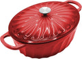 Enameled Oval Dutch Oven Pot with Lid, 7 QT Cast Iron - Versatile