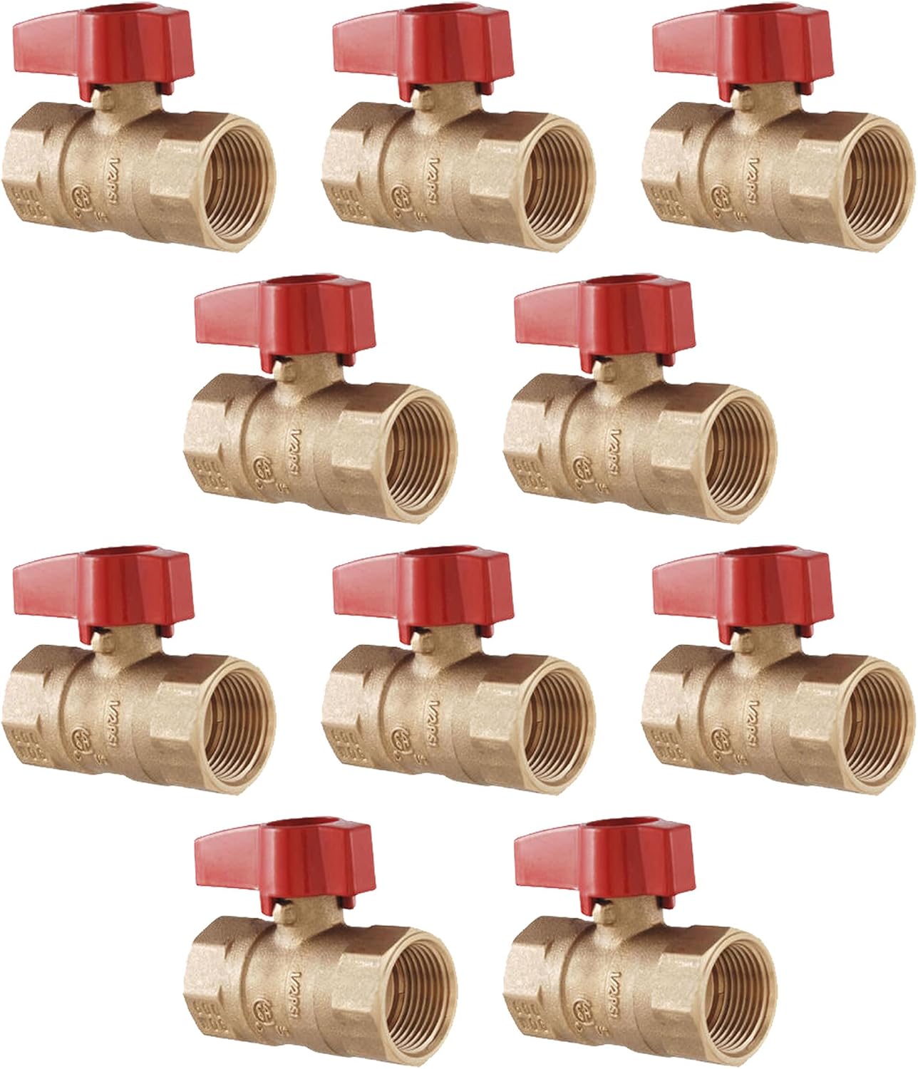 PROCURU 3/4-Inch FIP Straight Gas Ball Valve - 10-Pack