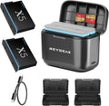 REYGEAK for Insta360 X5 Battery Charger Set 2 Pack - Extended Power