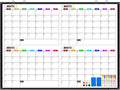Calendar Whiteboard for Wall 48in x 36in - Magnetic 4 Month Planner