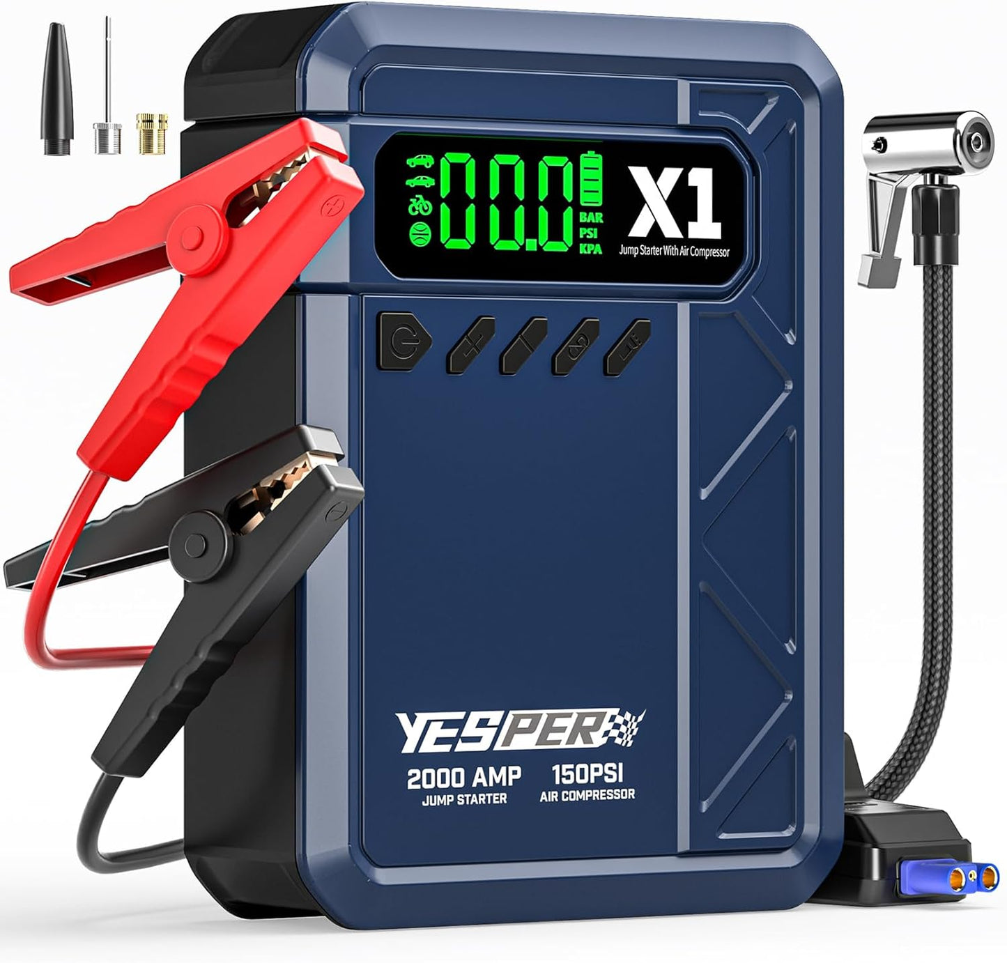 Powerful YESPER Jump Starter with Air Compressor for Cars