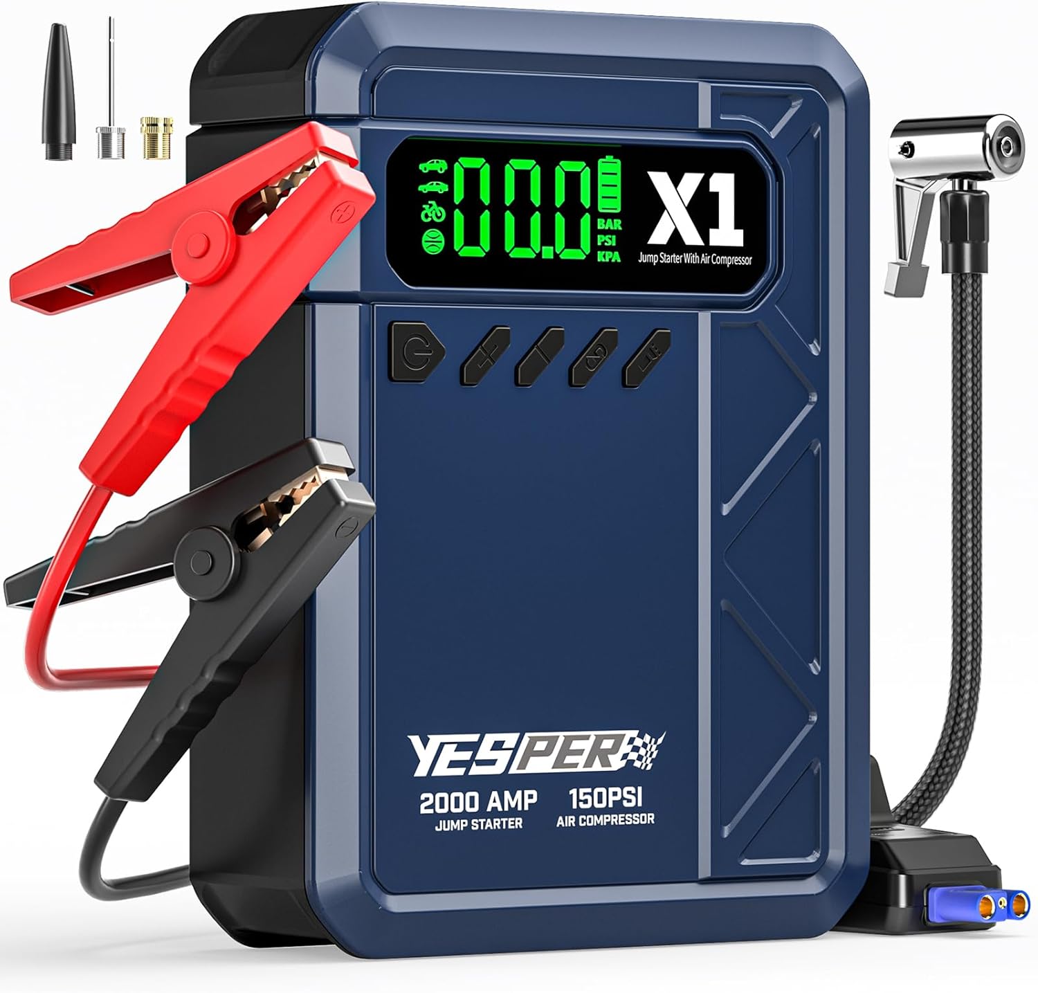 Powerful YESPER Jump Starter with Air Compressor for Cars