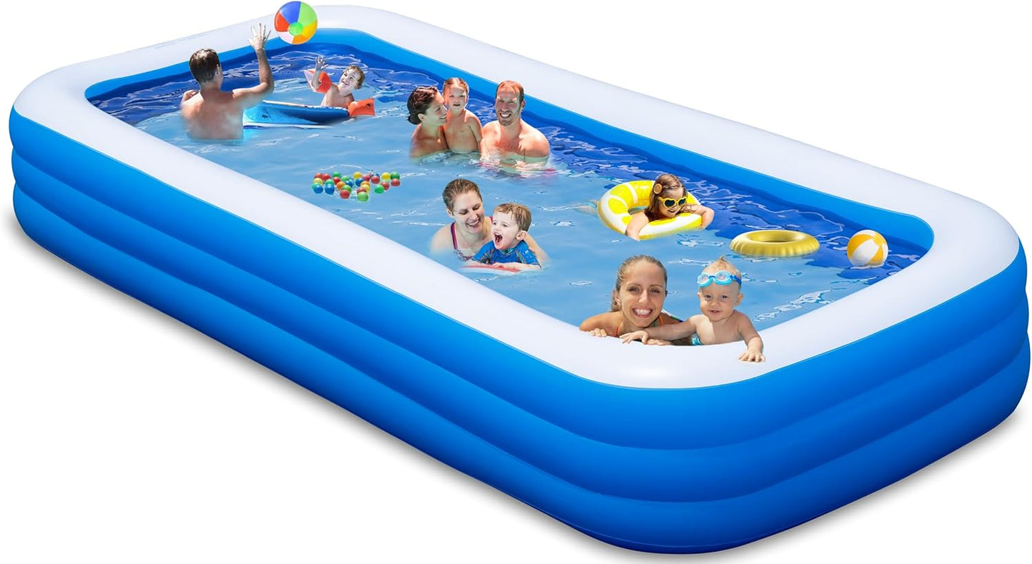 Extra Large Inflatable Pool for Family Fun - Lylting 158inx74