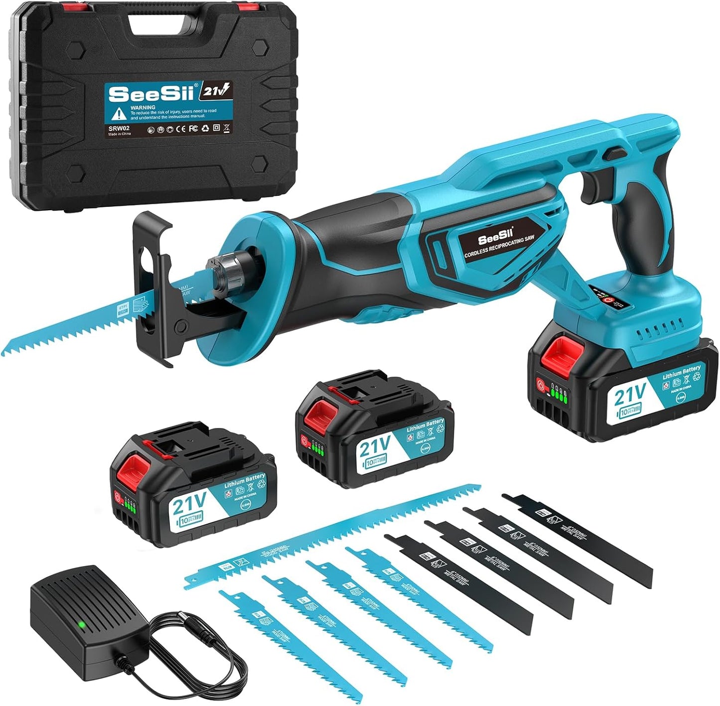 Seesii Cordless Reciprocating Saw with Powerful Brushless Motor
