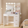 JUMMICO 39 in Vanity Desk with Mirror & Power Outlet - Organized