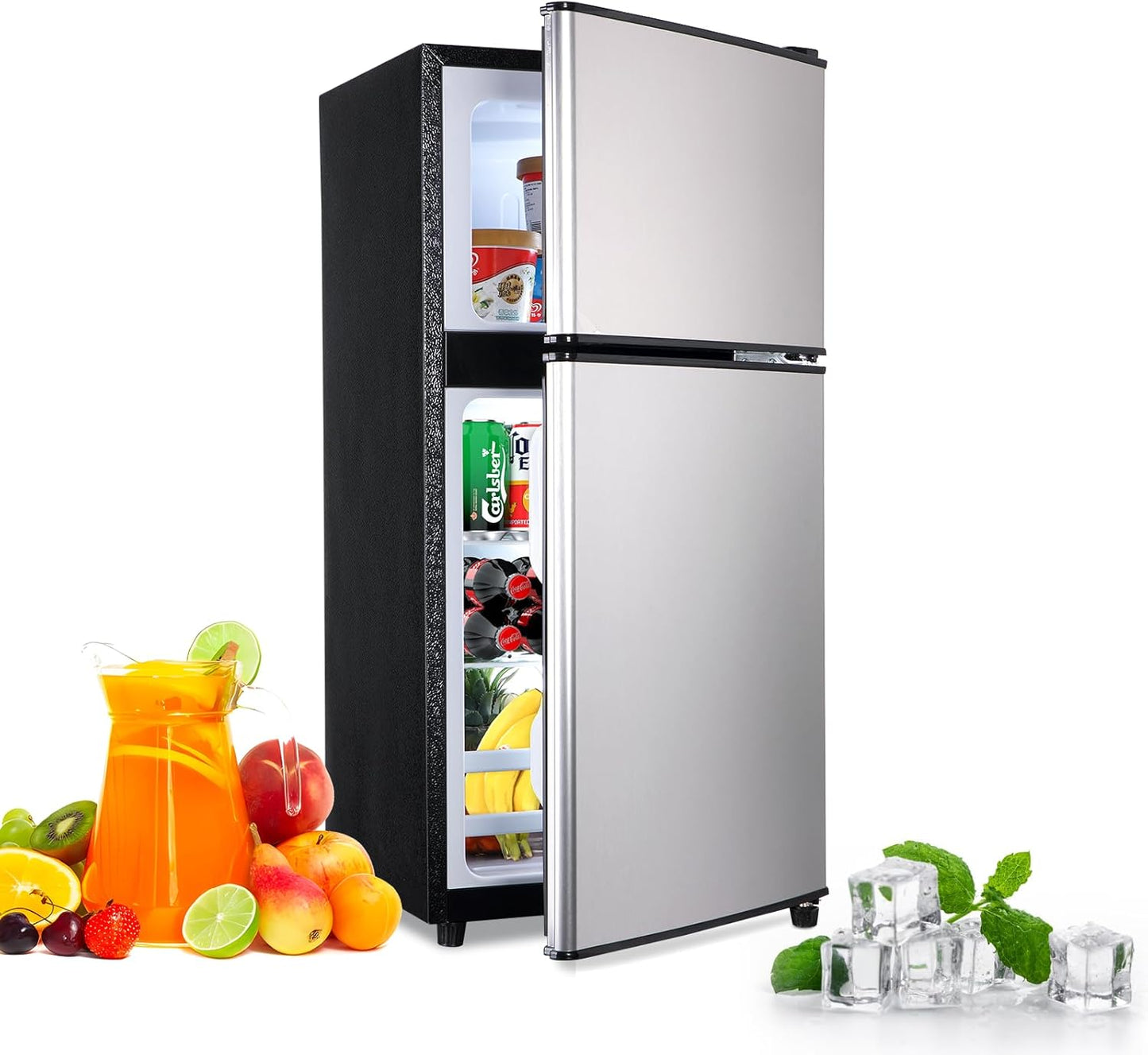 FLS-80-SILVER Compact Refrigerator with Freezer for Any Space