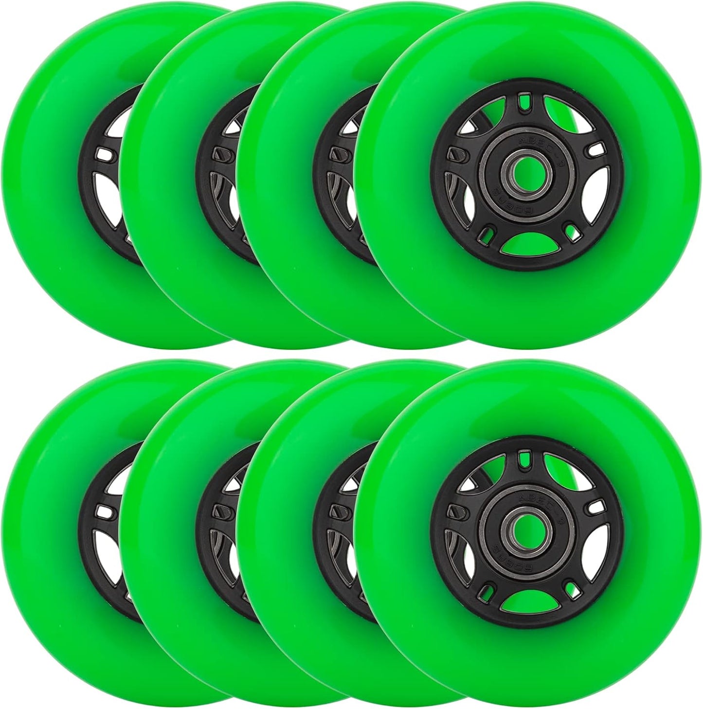 Inline Skate Wheels for Outdoor & Indoor Use - 8-Pack Set