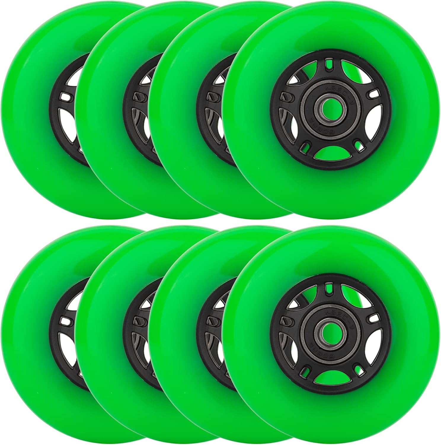 Inline Skate Wheels for Outdoor & Indoor Use - 8-Pack Set