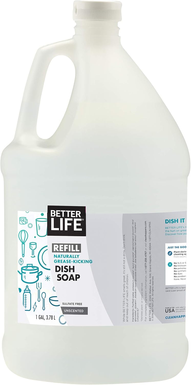 Better Life Dish Soap - Unscented Liquid Dishwashing Soap