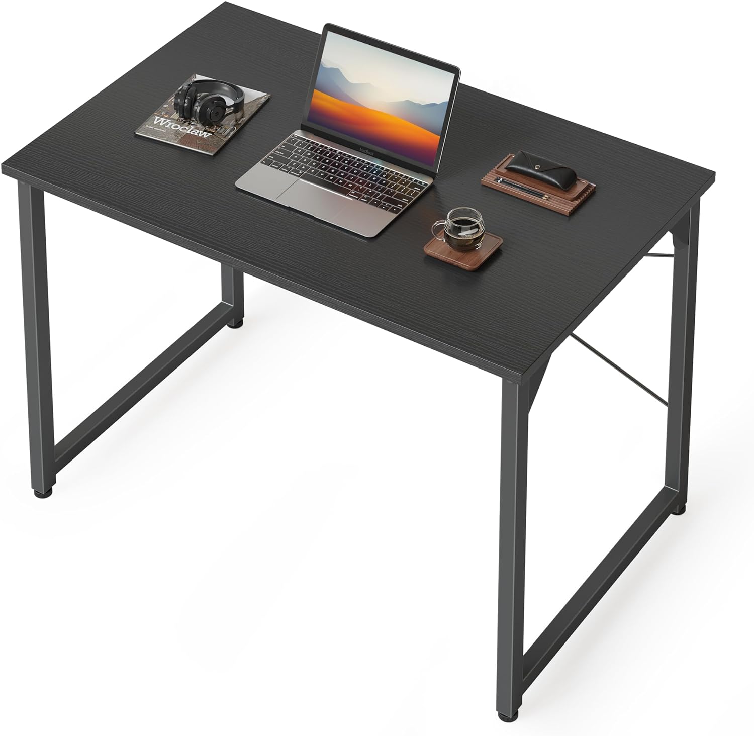 Compact Black Computer Desk for Small Spaces