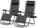 Zero Gravity Lounge Chairs Set of 2 - Portable Outdoor Recliners