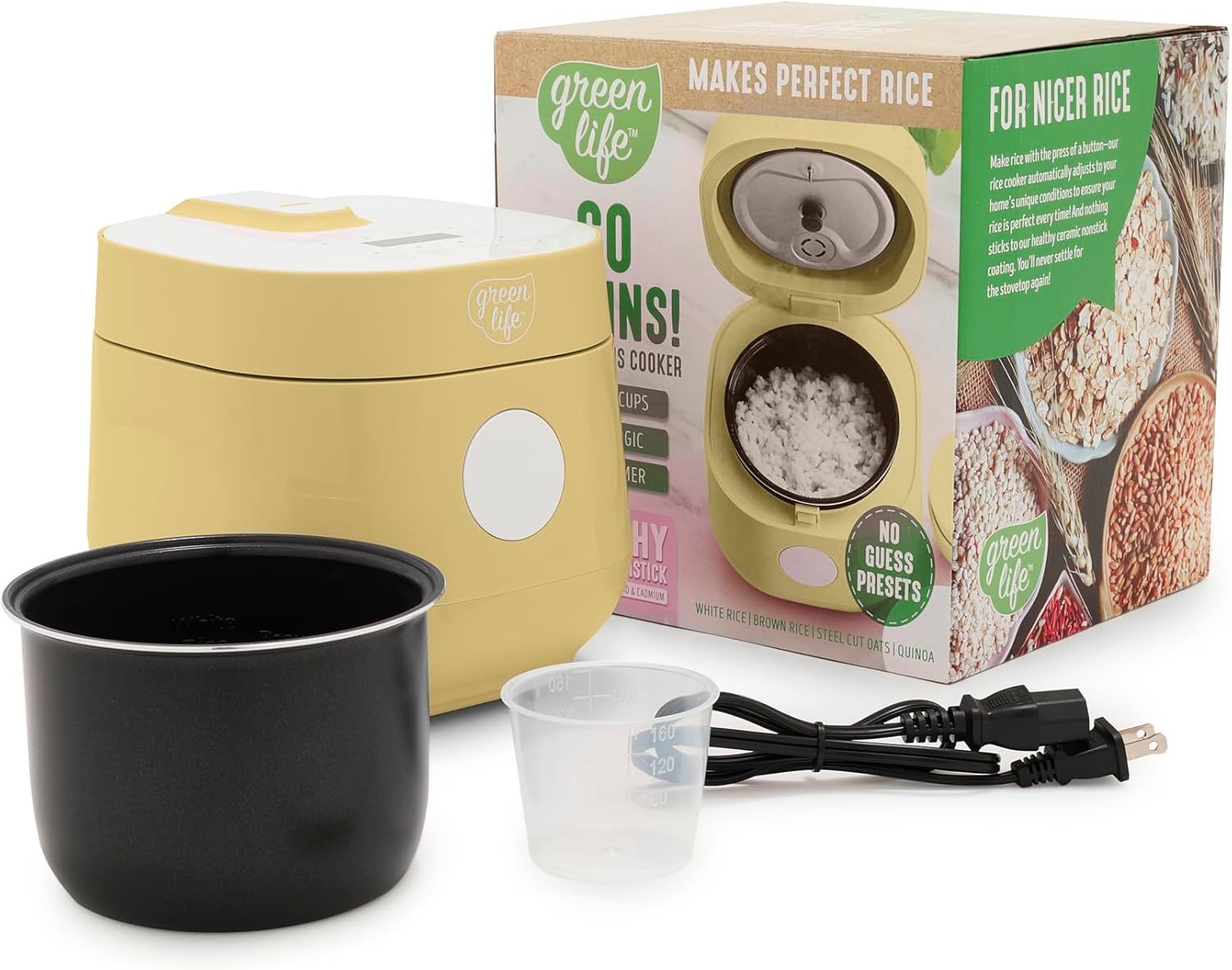 GreenLife Digital Rice Cooker with Nonstick Ceramic Pot