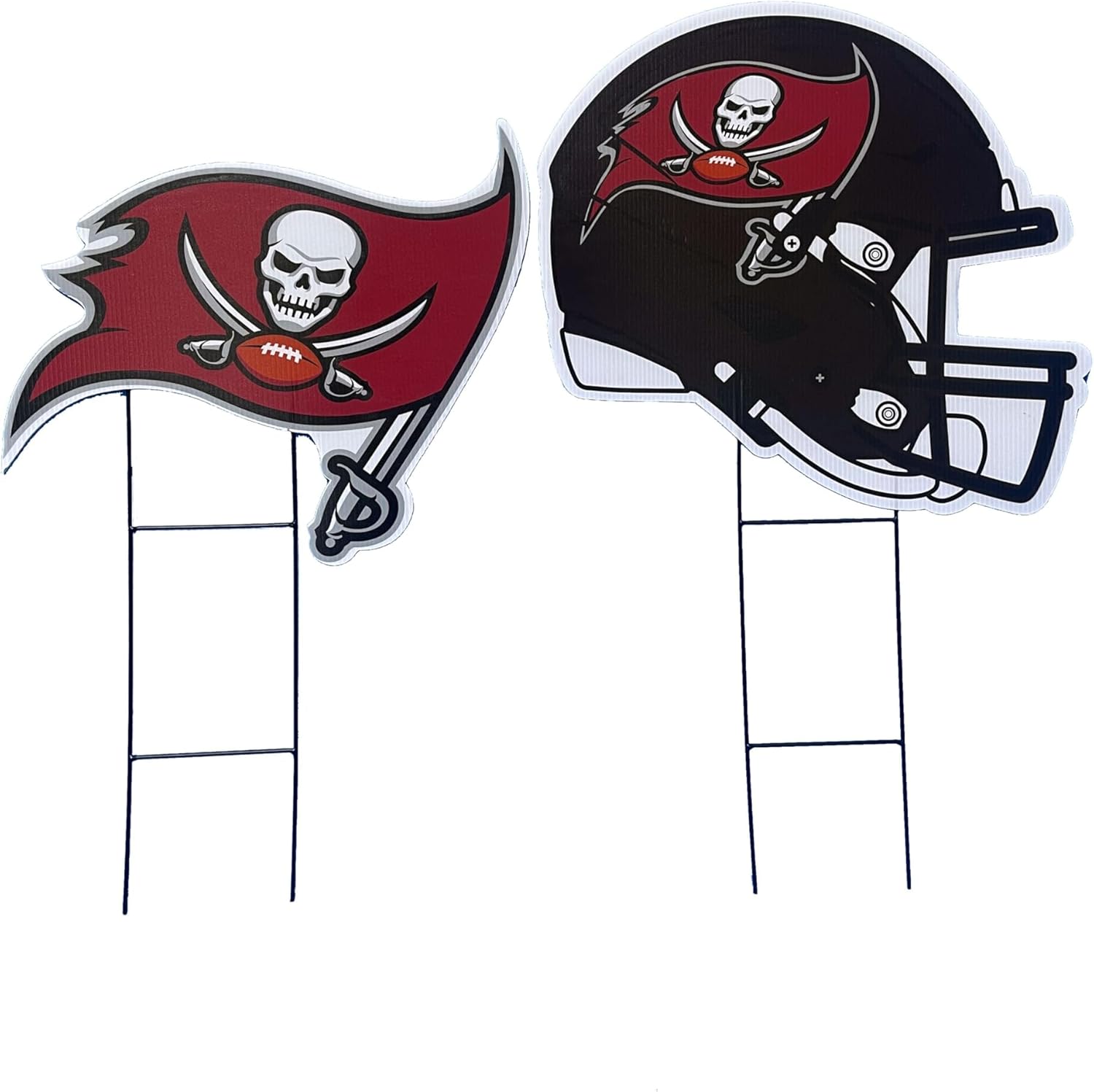 NFL Logo & Helmet 2 Pack Yard Sign Set for Tampa Bay Fans