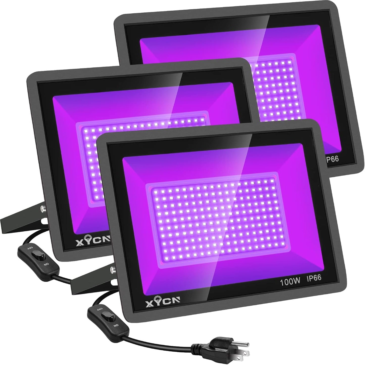 100W LED Black Light 3 Pack for Parties and Halloween Fun