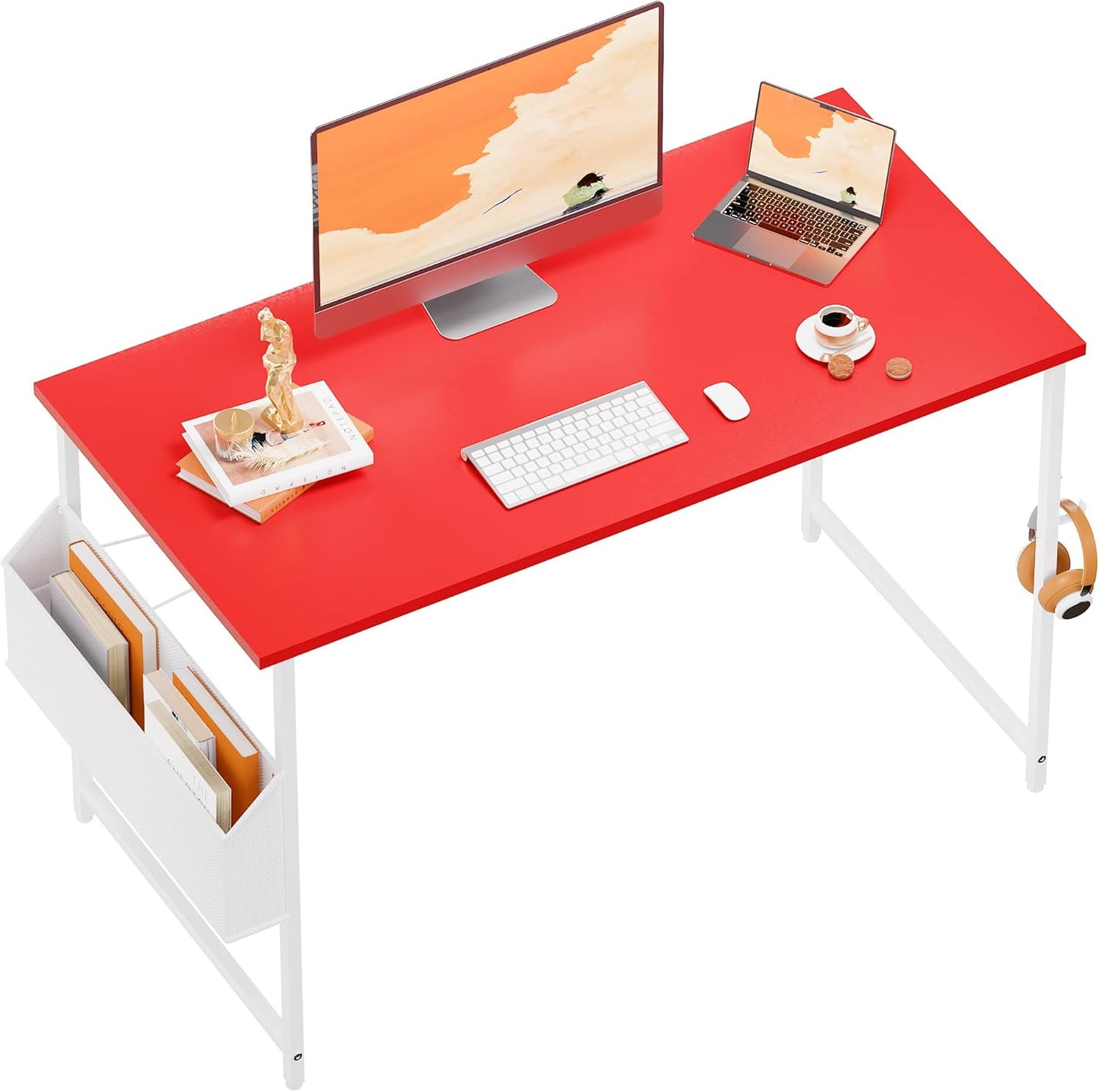 Pamray 47 Inch Computer Desk for Small Spaces with Storage