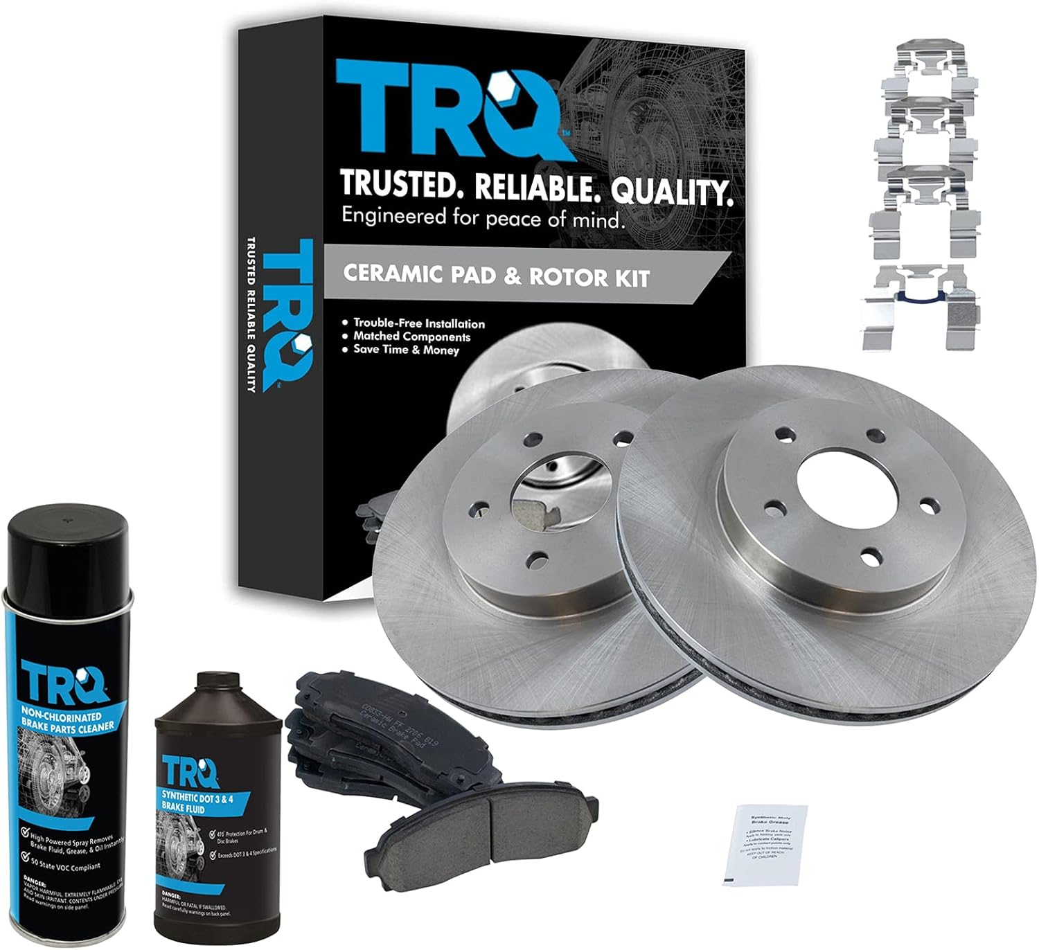 TRQ Front Brake Pad & Rotor Kit for Chevrolet Equinox 2005-2006