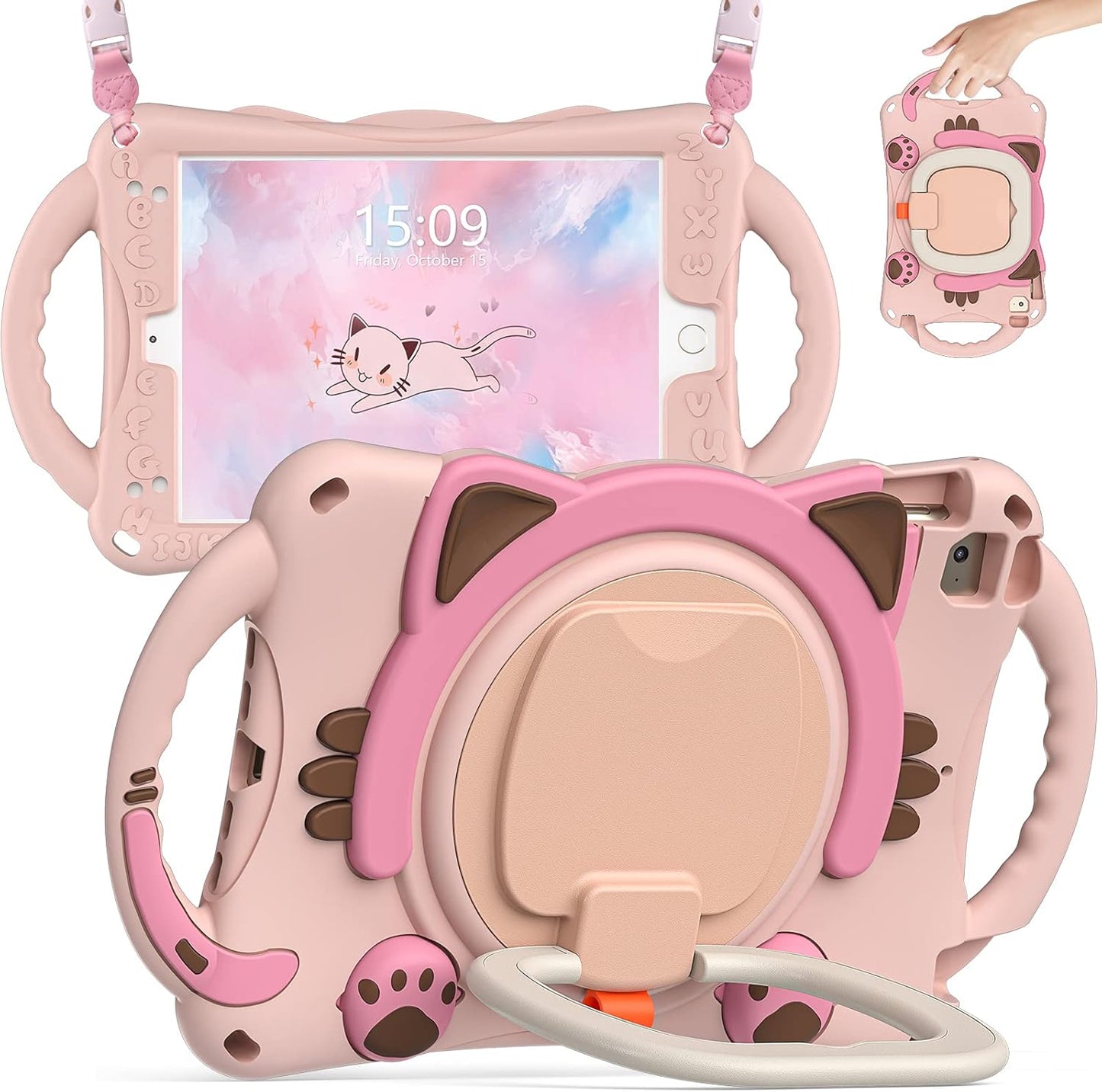 BATYUE iPad Mini Case with Rotating Stand and Pencil Holder
