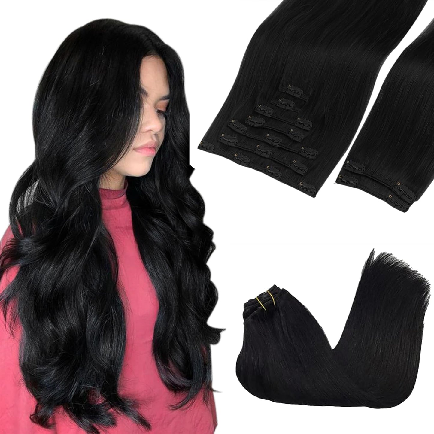 Clip in Hair Extensions Real Human Hair for Luxurious Style