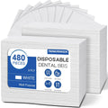 480 Pack Disposable Dental Bibs 13in x 18in 3-Ply Waterproof - Bulk
