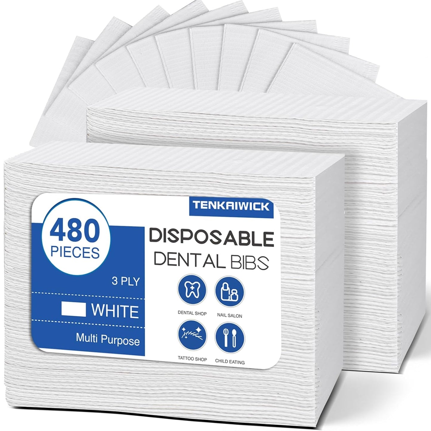 480 Pack Disposable Dental Bibs for Salons and Clinics