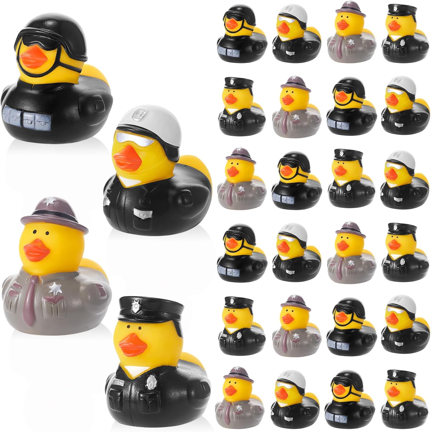 Deekin 50 Pcs Police Rubber Ducks for Party Favors and Fun