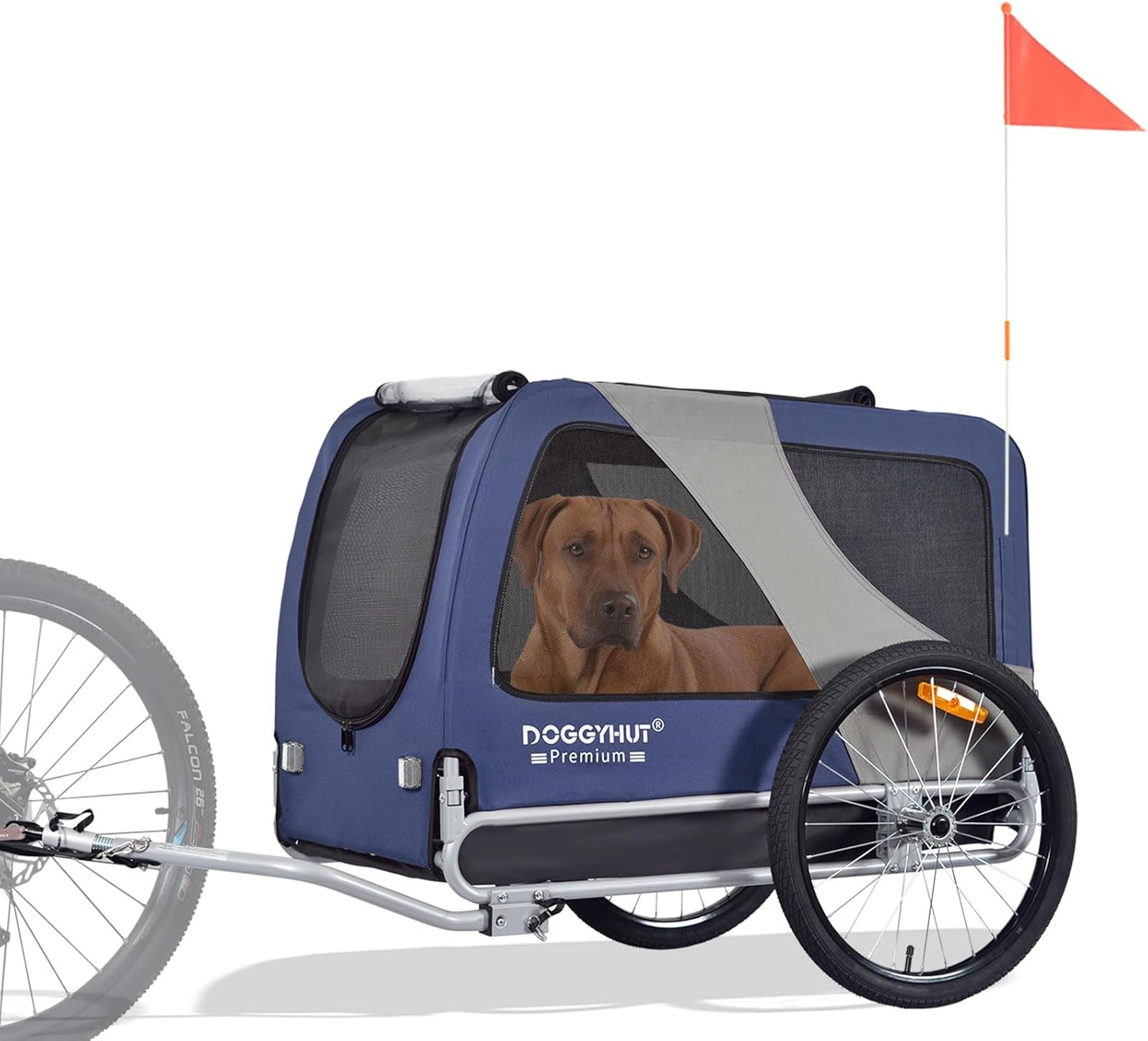 DOGGYHUT Premium XL Pet Bike Trailer for Large Dogs and More