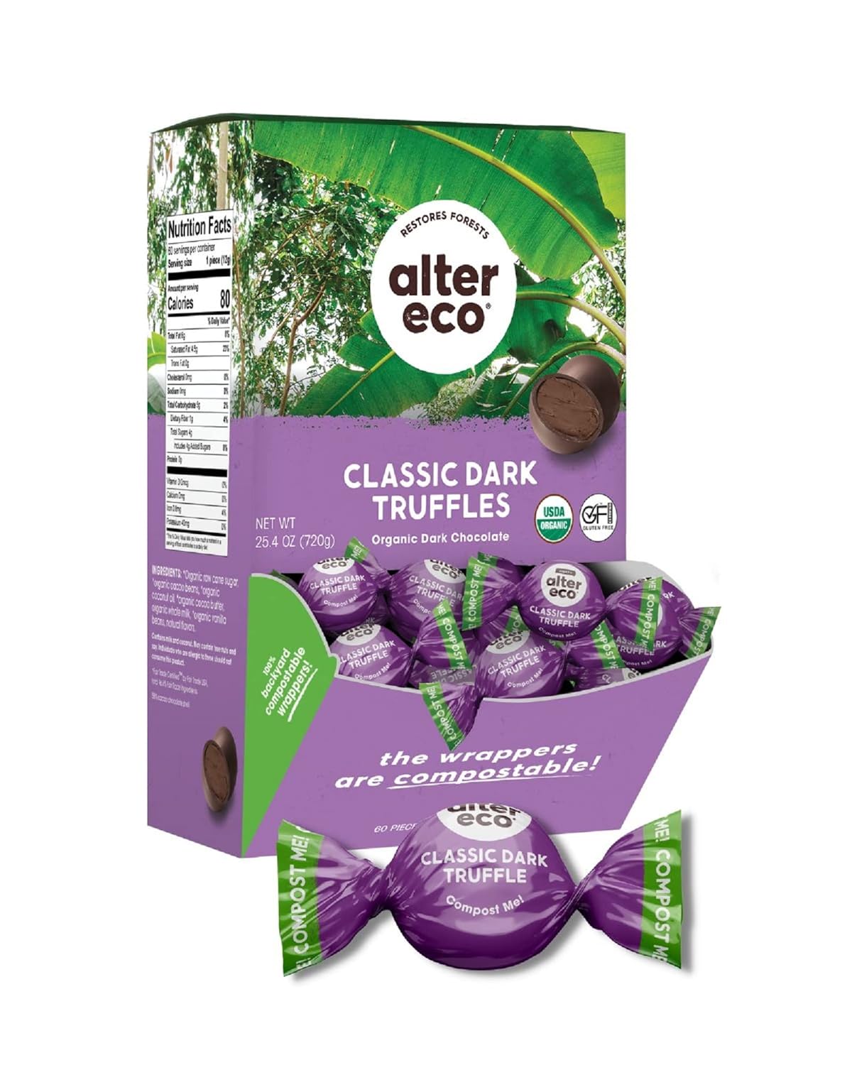 Classic Dark Chocolate Truffles - Pure Cocoa Goodness in 60 Pack