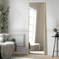 55x15 in Rectangle Full Length Mirror Wall Mounted - Gold Frame