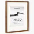 16 x 20 Picture Frame Natural Walnut Wood - Hand-Milled, HD Glass